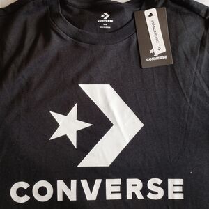 Converse Black T-Shirt with White Star Chevron Logo